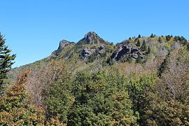 Grandfather Mountain peaks from Half Moon Overlook, Oct 2016.jpg