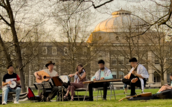 Group of students playing Palestinian music at "The People's University for Palestine" at Cornell University.png