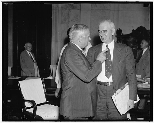 Senator Joseph F. Guffey (left) talking with Murray in 1937