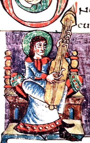 File:Guitar-like plucked instrument, Carolingian Psalter, 9th century manuscript, 108r part, Stuttgart Psalter.jpg