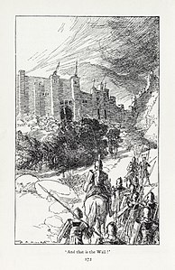 Puck of Pook's Hill illustration, from the chapter On the Great Wall: 'And that is the Wall!'