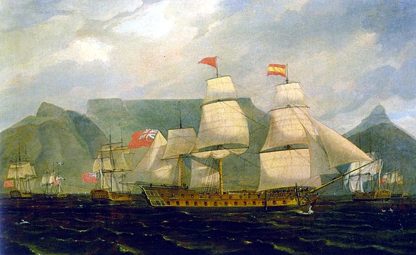 Image: HMS Diadem at capture of Good Hope Thomas Whitcombe 2