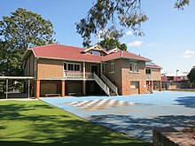 Block A and the rear parade ground Hamilton State School, Block A and the rear parade ground, from the southeast.jpg