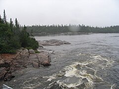 From the Alexandre-Tanguay bridge,[1] reinforced concrete beam bridge #02498 on Route 138