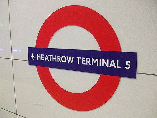 Heathrow Terminal 5 tube stn roundel