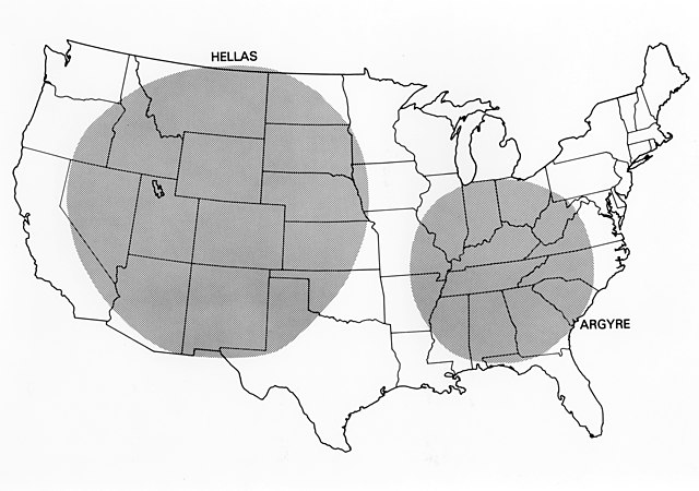 a map showing penguin breeding areas, mostly centered in the midwest of the united states