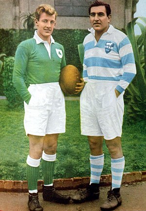 W.J. Hewitt (Ireland) and Miguel A. Sarandón (Argentina) during the tour to South America of 1952