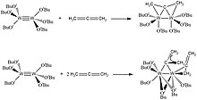Hexa(tert-butoxy)ditungsten(III) reacting with allene. Hexa(tert-butoxy)ditungsten(III) reacting with allene.jpg
