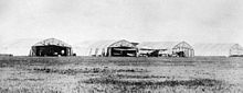 DH4 aircraft at the Air Board air station at High River, Alberta, 1922. The aircraft were used for forestry patrols and photography. High River Station.jpg