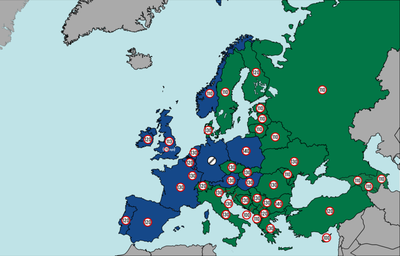 File:Highway speed limits europe with indicator colors.png