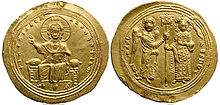 Císař Michael V. s archandělem Michaelem.