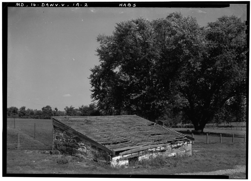 File:Historic American Buildings Survey John O. Brostrup, Photographer September 16, 1936 1-06 P. M. VIEW OF DAIRY FROM SOUTHWEST. - Dawson House, 15200 Sugarland Road, Dawsonville, HABS MD,16-DAWV.V,1-8.tif