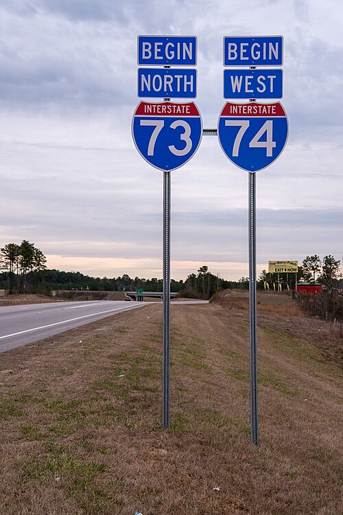 I-73/I-74 beginning near Ellerbe, North Carolina in 2014