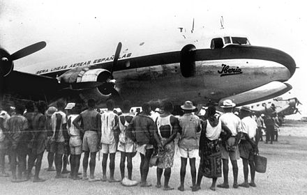Inaugural flight with Iberia from Madrid to Bata, 1941