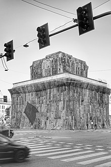 Porta Venezia covered by old jute sacks. Ibrahim Mahama.jpg