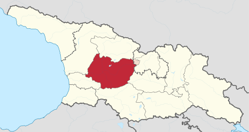 Overlapping borders of de jure Imereti region and de facto South Ossetia[nt 1]