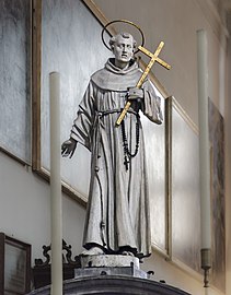  Wood statue of St. Francis by Girolamo Campagna