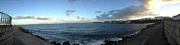 From the pier at Dún Laoghairea suburban seaside town in County Dublin, Ireland