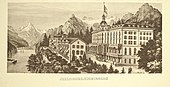 Das Grand Hotel Sonnenberg um 1880. Postkarte, Radierung von Heinrich Müller