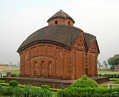 Le Kestaraya, temple double, Vishnupur, 1726, District de Bankura, Bengale-Occidental