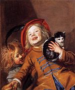 Джудит Лейстер - Два ребенка с кошкой - WGA12955.jpg 