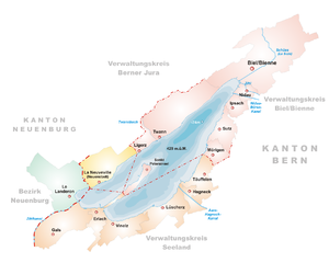 Biel-järven kartta St.Petersinselin kanssa