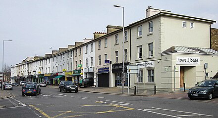 Row of shops.