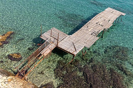 Pier in Corfu, Greece