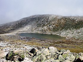 Vista del lago Cootapatamba desde el lado noreste el 30 de marzo de 2008