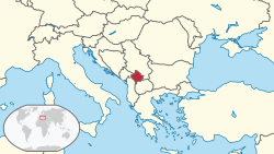 Location of Kosovo within south-east Europe