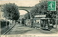 Un tramway avec sa remorque ouverte pour Royat, avant la Première Guerre mondiale.