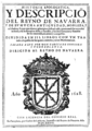 "Descripción del Reyno de Navarra" (1628), impresa por Carlos de Labayen "Impressor del Reyno de Navarra"