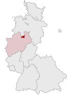 Map of Germany, position of the Halle district highlighted