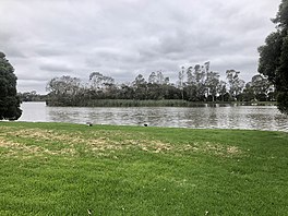 Lake Guthridge in the afternoon from Foster Street - April 2021.jpg