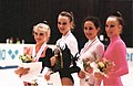 Loukianenko, Serebrianskaya, Petrova y Zaripova en el Mundial de Budapest (1996).