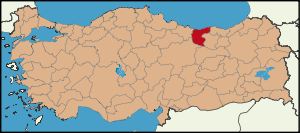 Localização da província de Giresun na Turquia
