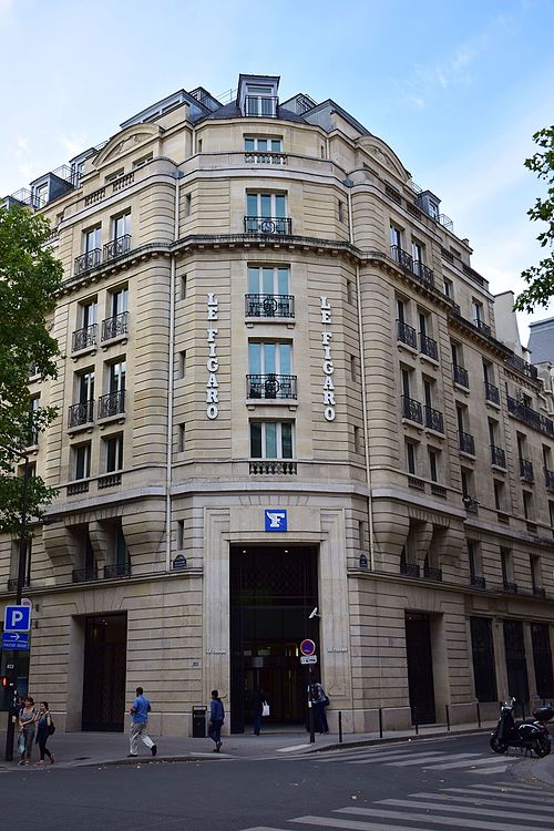 Paris headquarters of Le Figaro, France's centre-right newspaper of record (public record and by reputation)