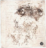 Leonardo da vinci, Study of battles on horseback and on foot