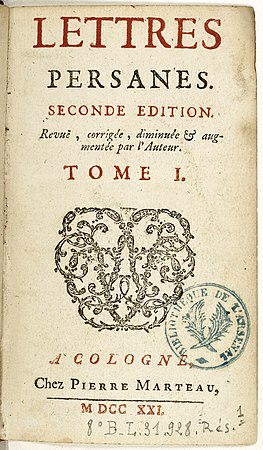 Lettres persanes - seconde édition - tome I.jpg