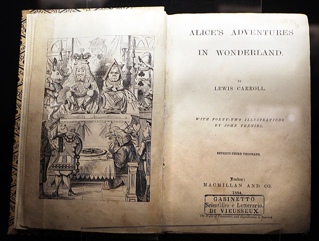 Opening pages of Alice's Adventures in Wonderland, Macmillan Publishers, London