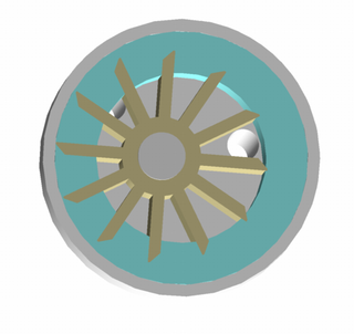 Liquid-ring pump A rotating positive-displacement pump.