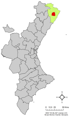 Localització de Cervera del Maestrat respecte del País Valencià.png