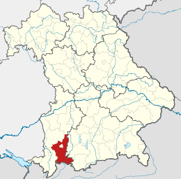 Dystrykt wschodni Allgäu - Lokalizacja