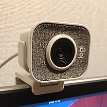 A small webcam that can capture photos or videos at 1080p resolution Logicool StreamCam (cropped).jpg