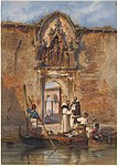 Monks Buying Fish before the Portal of the Madonna della Misericordia (1855)