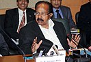 M. Veerappa Moily addressing a press conference, during the 11th International Oil & Gas Conference and Exhibition - PETROTECH-2014, in Noida, Uttar Pradesh on January 14, 2014.jpg