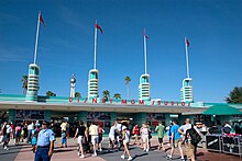 The park's entrance gate with the original name in its signage. MGM Studios.jpg