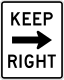 Zeichen R4-7a Rechts halten (Horizontaler Pfeil)