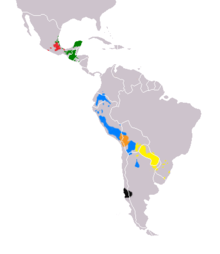 Quechua, Guarani, Aymara, Nahuatl, Lenguas Mayas, Mapudungun Map-Most Widely Spoken Native Languages in Latin America.png
