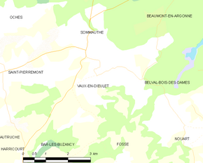 Poziția localității Vaux-en-Dieulet